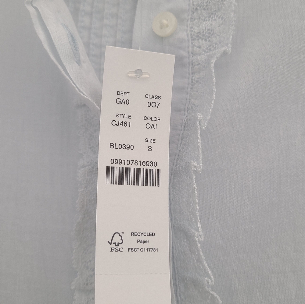 J. Crew Lace-trim cinched-waist top in cotton voile - Picture 4 of 6